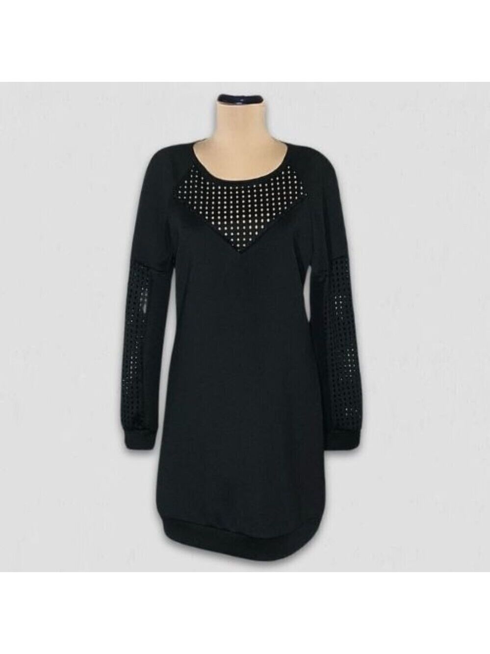 Fabletics Tilly Sweatshirt Mini Dress Knit Mesh Panel Size S